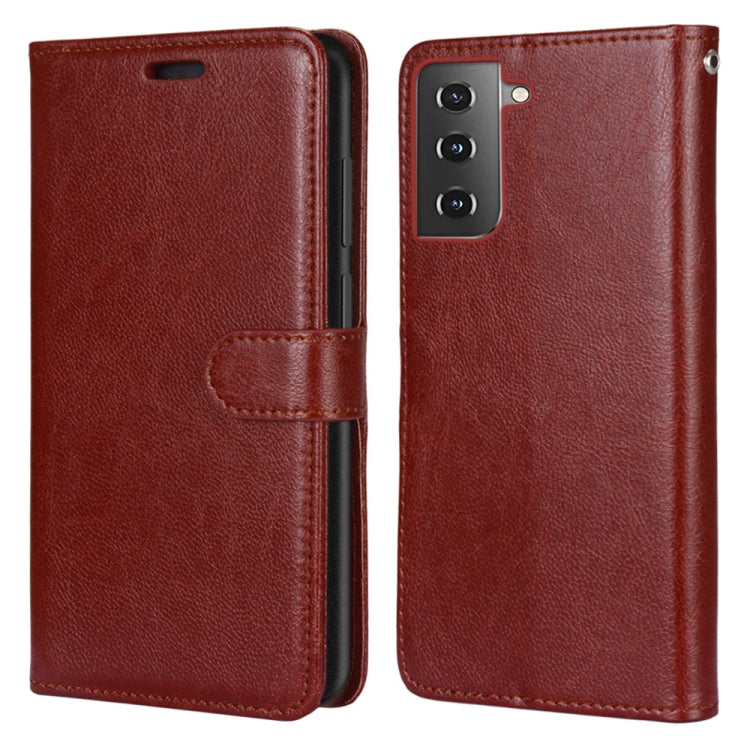 For Samsung Galaxy S21 5G Pure Color Horizontal Flip PU Leather Case with Holder & Card Slots & Wallet & Photo Frame