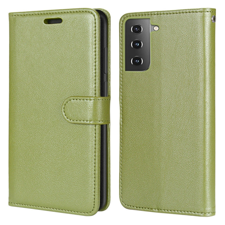 For Samsung Galaxy S21 5G Pure Color Horizontal Flip PU Leather Case with Holder & Card Slots & Wallet & Photo Frame
