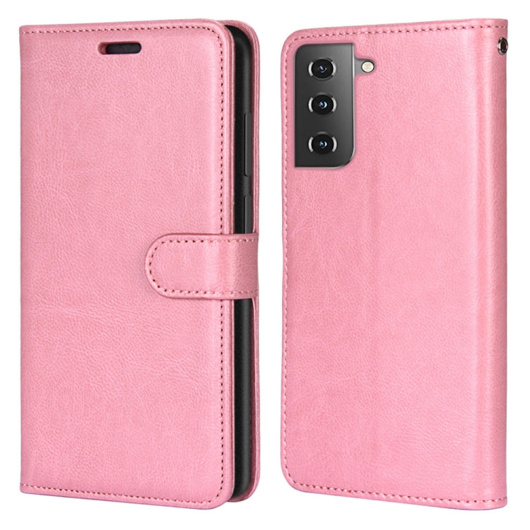 For Samsung Galaxy S21 5G Pure Color Horizontal Flip PU Leather Case with Holder & Card Slots & Wallet & Photo Frame