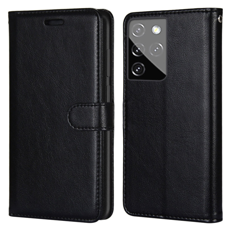 For Samsung Galaxy S21 Ultra 5G Pure Color Horizontal Flip PU Leather Case with Holder & Card Slots & Wallet & Photo Frame