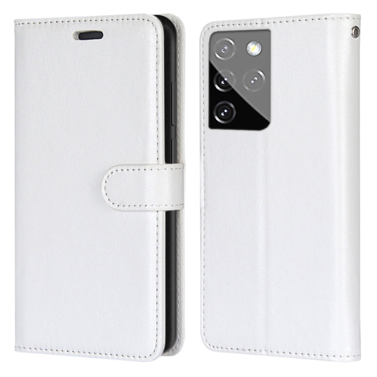 For Samsung Galaxy S21 Ultra 5G Pure Color Horizontal Flip PU Leather Case with Holder & Card Slots & Wallet & Photo Frame
