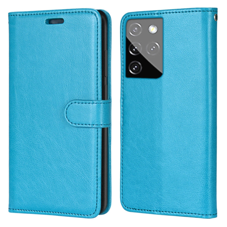 For Samsung Galaxy S21 Ultra 5G Pure Color Horizontal Flip PU Leather Case with Holder & Card Slots & Wallet & Photo Frame