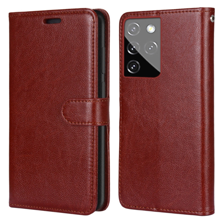 For Samsung Galaxy S21 Ultra 5G Pure Color Horizontal Flip PU Leather Case with Holder & Card Slots & Wallet & Photo Frame