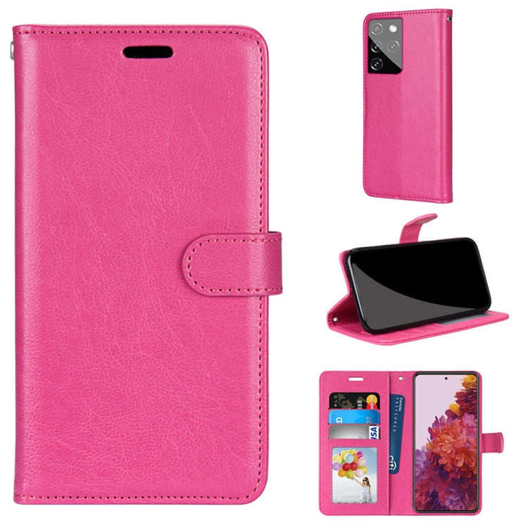 For Samsung Galaxy S21 Ultra 5G Pure Color Horizontal Flip PU Leather Case with Holder & Card Slots & Wallet & Photo Frame