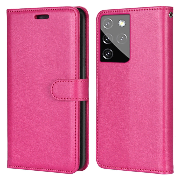 For Samsung Galaxy S21 Ultra 5G Pure Color Horizontal Flip PU Leather Case with Holder & Card Slots & Wallet & Photo Frame