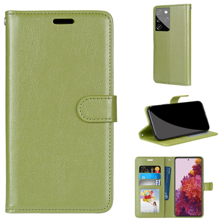 For Samsung Galaxy S21 Ultra 5G Pure Color Horizontal Flip PU Leather Case with Holder & Card Slots & Wallet & Photo Frame