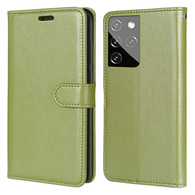 For Samsung Galaxy S21 Ultra 5G Pure Color Horizontal Flip PU Leather Case with Holder & Card Slots & Wallet & Photo Frame