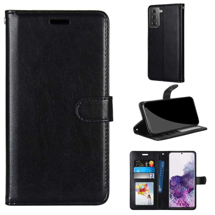 For Samsung Galaxy S21+ 5G Pure Color Horizontal Flip PU Leather Case with Holder & Card Slots & Wallet & Photo Frame