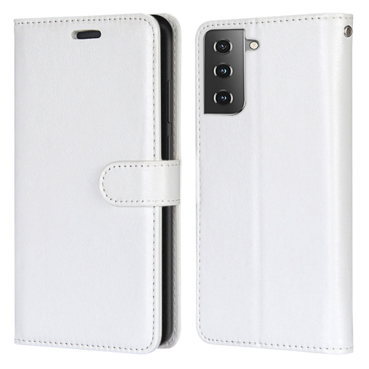 For Samsung Galaxy S21+ 5G Pure Color Horizontal Flip PU Leather Case with Holder & Card Slots & Wallet & Photo Frame