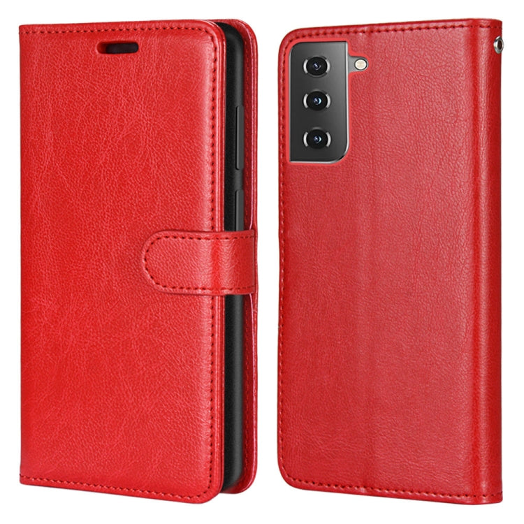 For Samsung Galaxy S21+ 5G Pure Color Horizontal Flip PU Leather Case with Holder & Card Slots & Wallet & Photo Frame