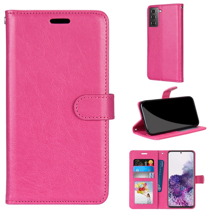 For Samsung Galaxy S21+ 5G Pure Color Horizontal Flip PU Leather Case with Holder & Card Slots & Wallet & Photo Frame