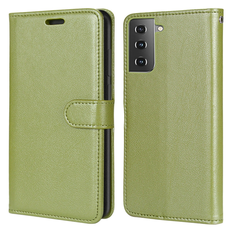 For Samsung Galaxy S21+ 5G Pure Color Horizontal Flip PU Leather Case with Holder & Card Slots & Wallet & Photo Frame