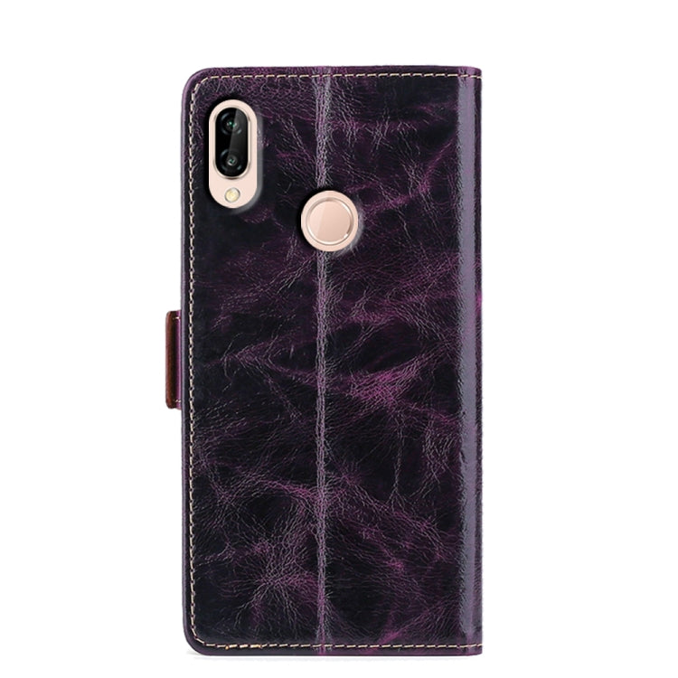 For Huawei Nova 3e Knead Pattern Texture Side Buckle Horizontal Flip Leather Case with Holder & Card Slots