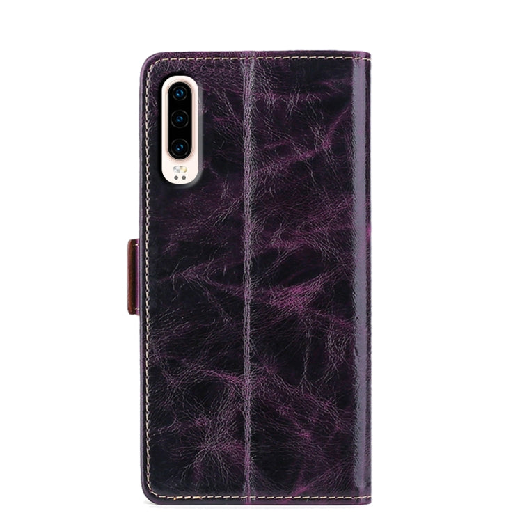 For Huawei P30 Knead Pattern Texture Side Buckle Horizontal Flip Leather Case with Holder & Card Slots