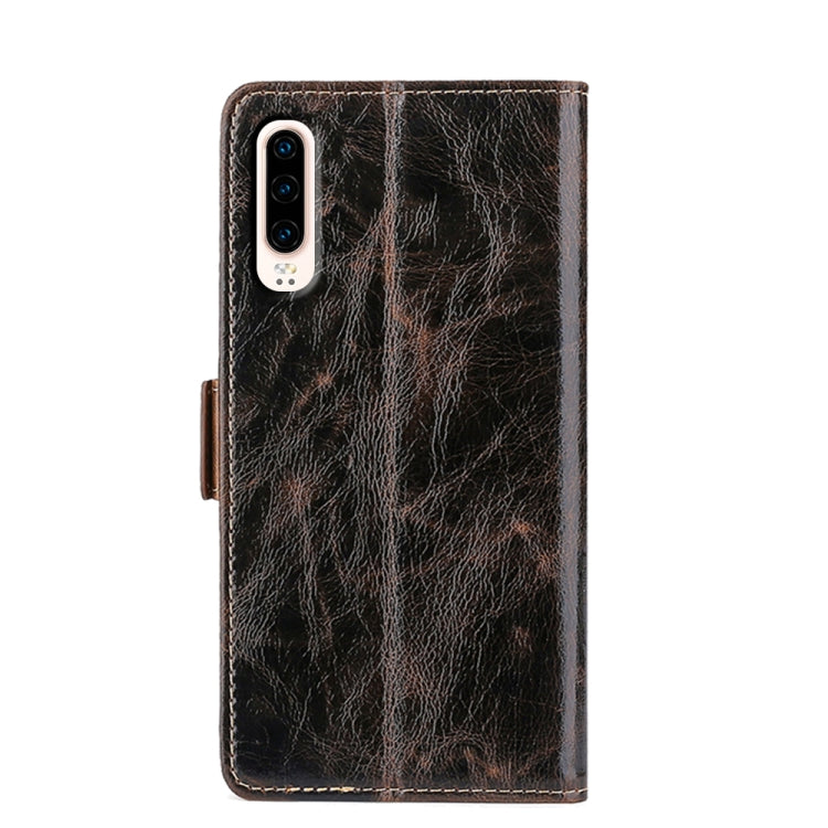 For Huawei P30 Knead Pattern Texture Side Buckle Horizontal Flip Leather Case with Holder & Card Slots