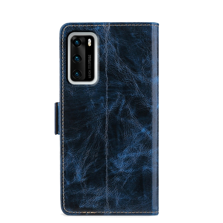 For Huawei P40 Knead Pattern Texture Side Buckle Horizontal Flip Leather Case with Holder & Card Slots