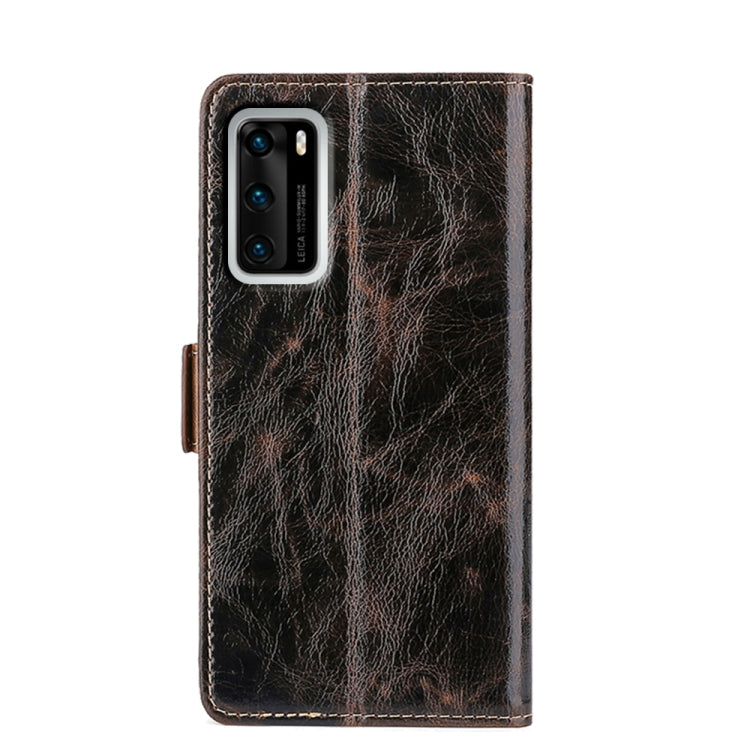 For Huawei P40 Knead Pattern Texture Side Buckle Horizontal Flip Leather Case with Holder & Card Slots