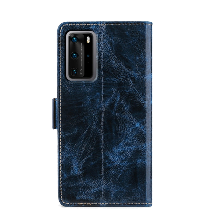 For Huawei P40 Pro Knead Pattern Texture Side Buckle Horizontal Flip Leather Case with Holder & Card Slots
