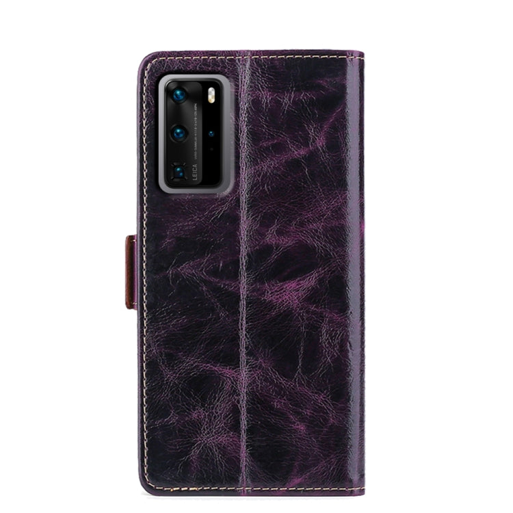 For Huawei P40 Pro Knead Pattern Texture Side Buckle Horizontal Flip Leather Case with Holder & Card Slots