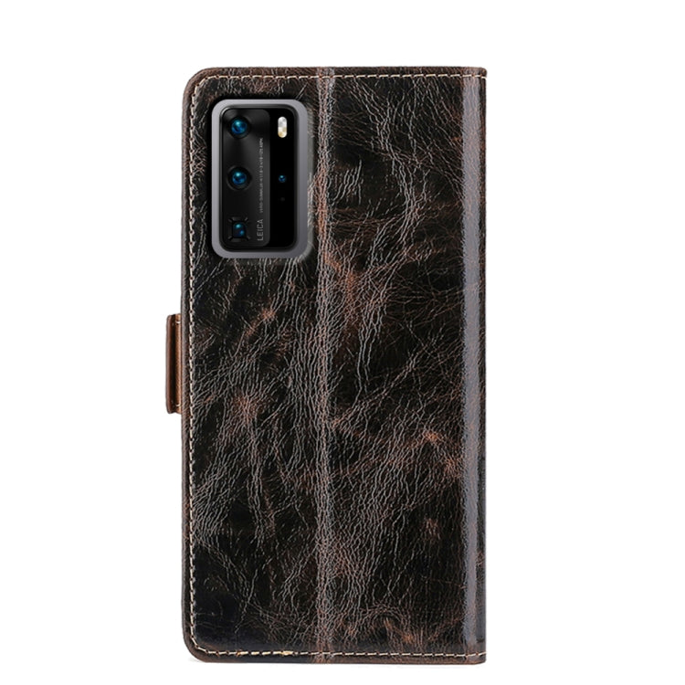 For Huawei P40 Pro Knead Pattern Texture Side Buckle Horizontal Flip Leather Case with Holder & Card Slots