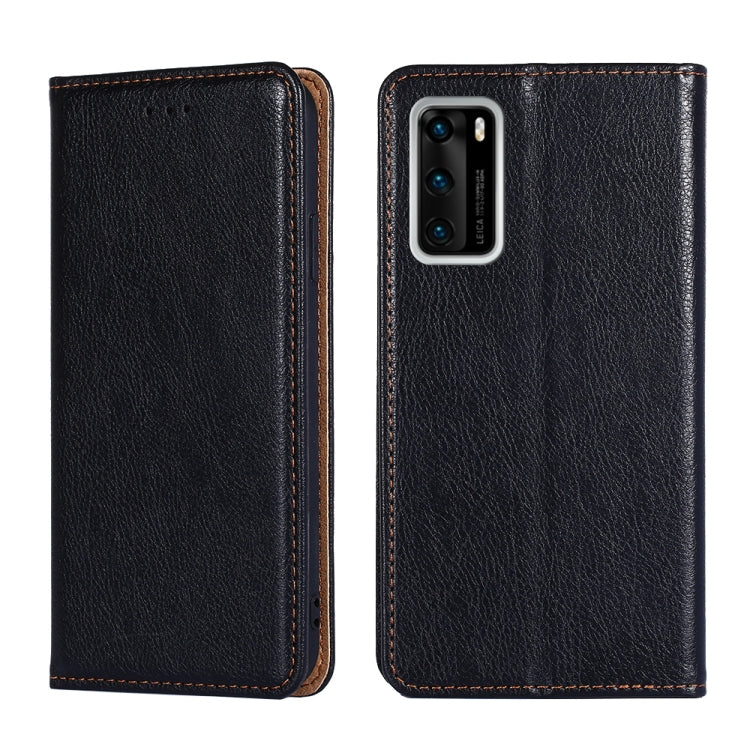 For Huawei P40 PU + TPU Gloss Oil Solid Color Magnetic Horizontal Flip Leather Case with Holder & Card Slot & Wallet