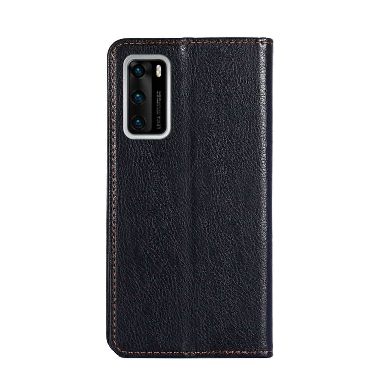For Huawei P40 PU + TPU Gloss Oil Solid Color Magnetic Horizontal Flip Leather Case with Holder & Card Slot & Wallet