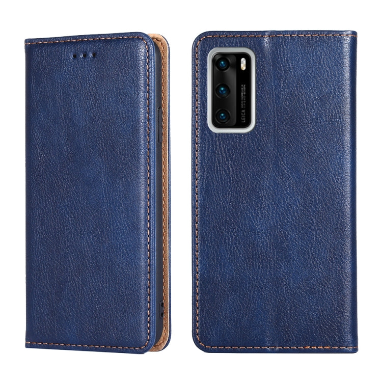 For Huawei P40 PU + TPU Gloss Oil Solid Color Magnetic Horizontal Flip Leather Case with Holder & Card Slot & Wallet