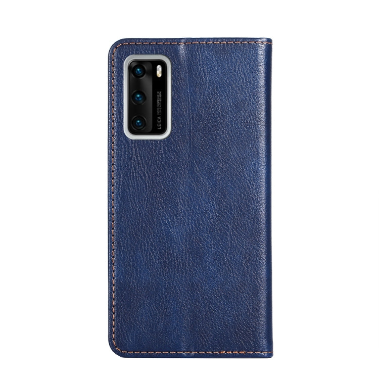 For Huawei P40 PU + TPU Gloss Oil Solid Color Magnetic Horizontal Flip Leather Case with Holder & Card Slot & Wallet