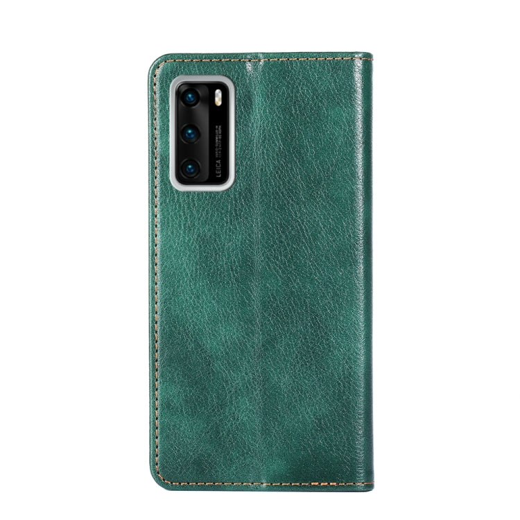 For Huawei P40 PU + TPU Gloss Oil Solid Color Magnetic Horizontal Flip Leather Case with Holder & Card Slot & Wallet
