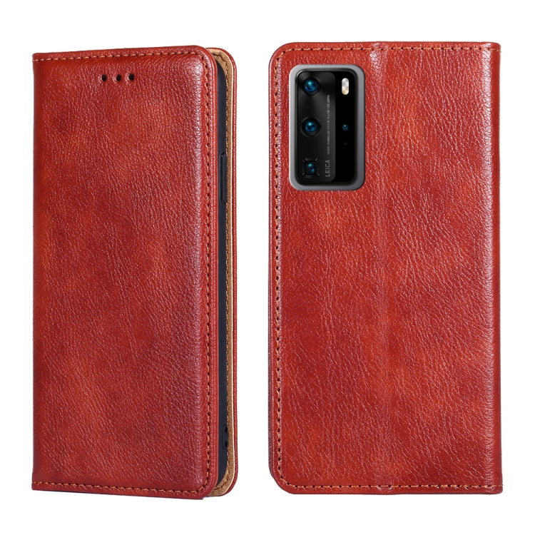 For Huawei P40 Pro PU + TPU Gloss Oil Solid Color Magnetic Horizontal Flip Leather Case with Holder & Card Slot & Wallet