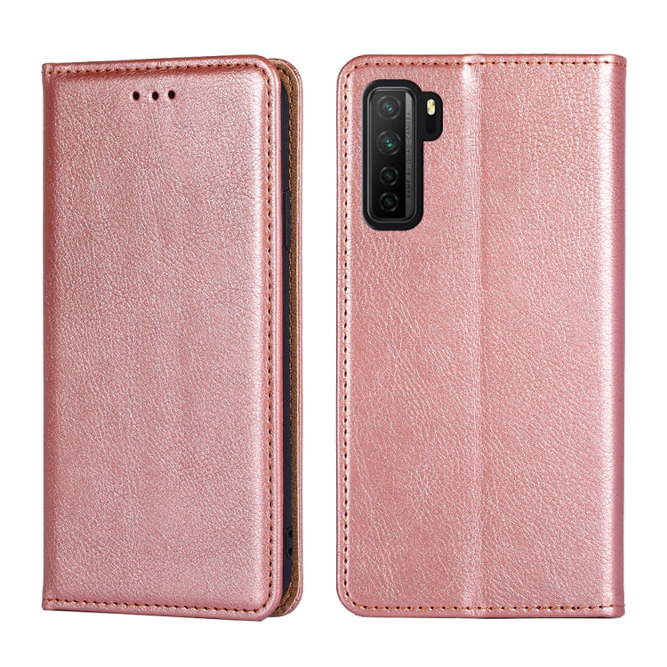 For Huawei P40 lite 5G PU + TPU Gloss Oil Solid Color Magnetic Horizontal Flip Leather Case with Holder & Card Slot & Wallet