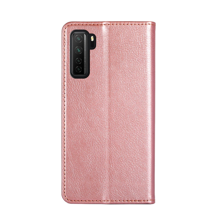 For Huawei P40 lite 5G PU + TPU Gloss Oil Solid Color Magnetic Horizontal Flip Leather Case with Holder & Card Slot & Wallet
