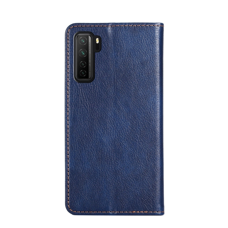 For Huawei P40 lite 5G PU + TPU Gloss Oil Solid Color Magnetic Horizontal Flip Leather Case with Holder & Card Slot & Wallet