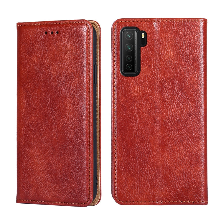 For Huawei P40 lite 5G PU + TPU Gloss Oil Solid Color Magnetic Horizontal Flip Leather Case with Holder & Card Slot & Wallet