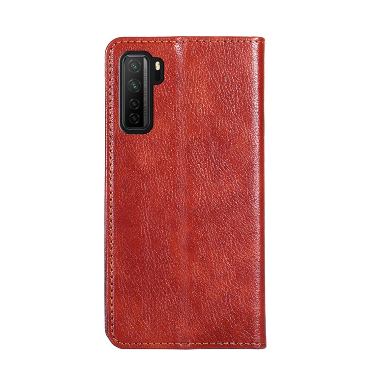 For Huawei P40 lite 5G PU + TPU Gloss Oil Solid Color Magnetic Horizontal Flip Leather Case with Holder & Card Slot & Wallet