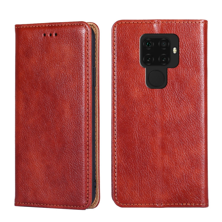 For Huawei Mate 30 Lite PU + TPU Gloss Oil Solid Color Magnetic Horizontal Flip Leather Case with Holder & Card Slot & Wallet