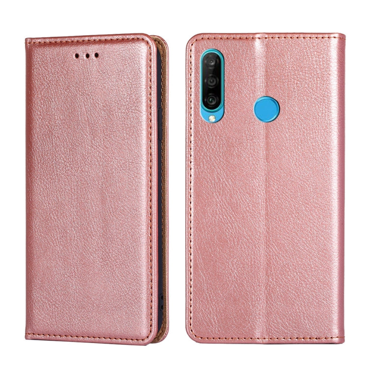 For Huawei P30 lite PU + TPU Gloss Oil Solid Color Magnetic Horizontal Flip Leather Case with Holder & Card Slot & Wallet