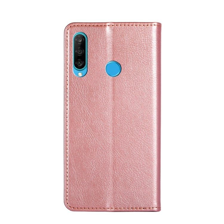 For Huawei P30 lite PU + TPU Gloss Oil Solid Color Magnetic Horizontal Flip Leather Case with Holder & Card Slot & Wallet