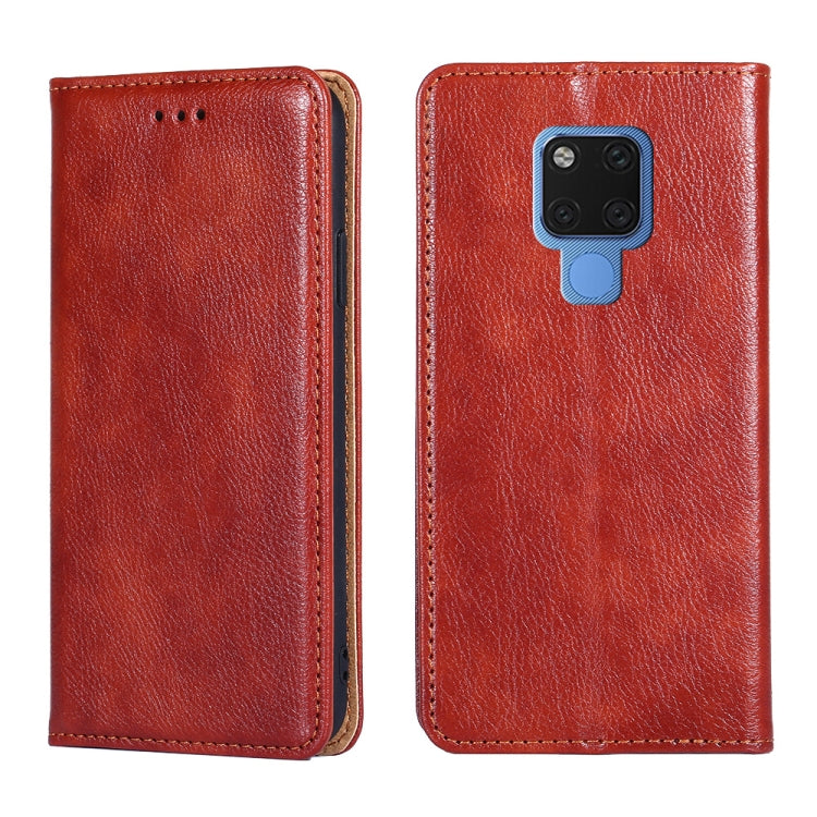 For Huawei Mate 20 PU + TPU Gloss Oil Solid Color Magnetic Horizontal Flip Leather Case with Holder & Card Slot & Wallet