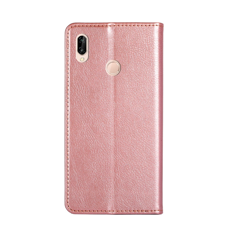 For Huawei P20 lite / Nova 3e PU + TPU Gloss Oil Solid Color Magnetic Horizontal Flip Leather Case with Holder & Card Slot & Wallet