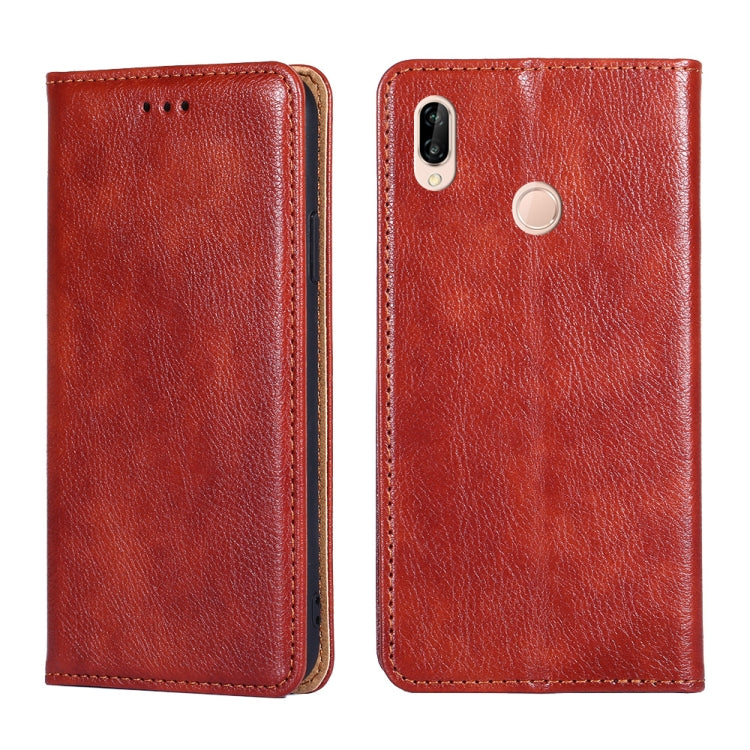 For Huawei P20 lite / Nova 3e PU + TPU Gloss Oil Solid Color Magnetic Horizontal Flip Leather Case with Holder & Card Slot & Wallet