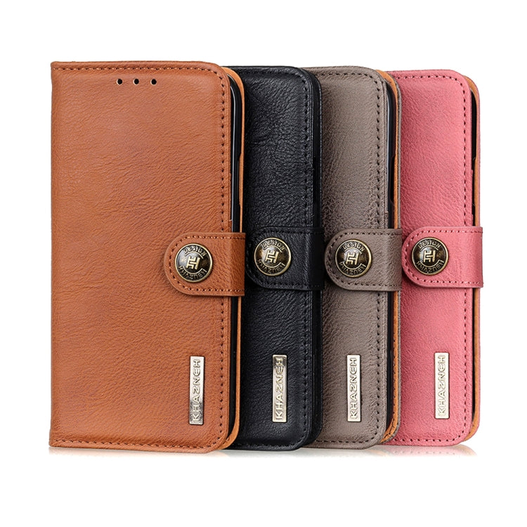 For Xiaomi Redmi Note 9 5G KHAZNEH Cowhide Texture Horizontal Flip Leather Case with Holder & Card Slots & Wallet