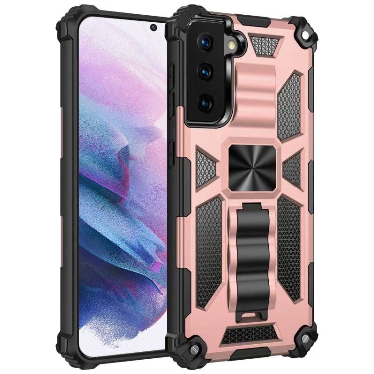 For Samsung Galaxy S21+ 5G Shockproof TPU + PC Magnetic Protective Case with Holder
