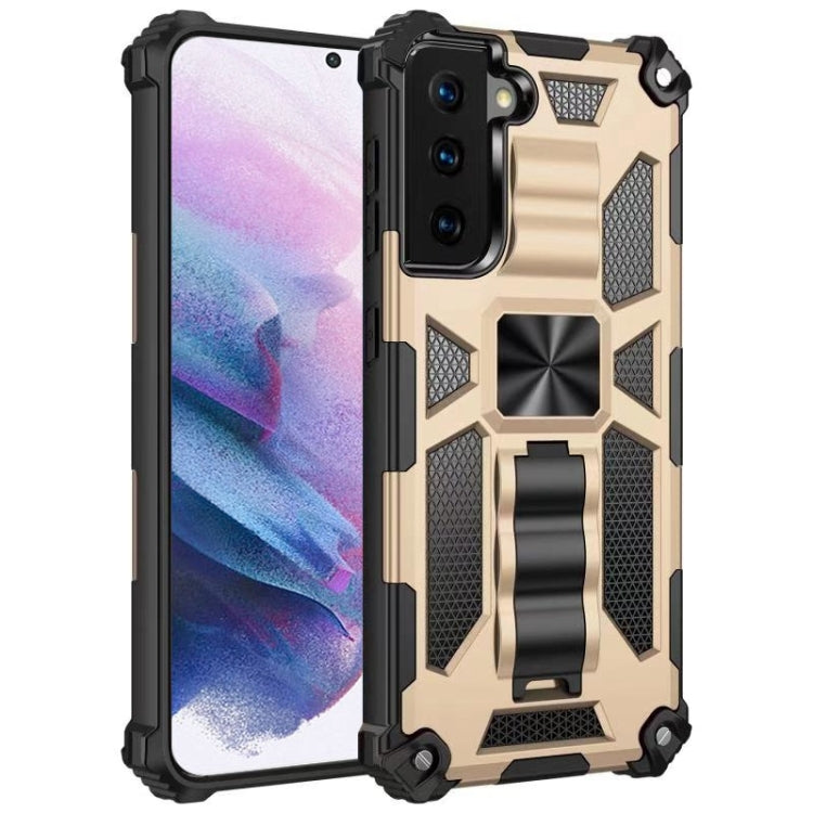 For Samsung Galaxy S21+ 5G Shockproof TPU + PC Magnetic Protective Case with Holder
