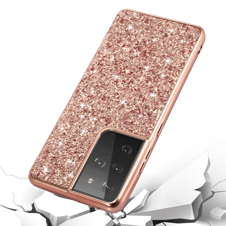 For Samsung Galaxy S21 Ultra 5G Glitter Powder Shockproof TPU Protective Case