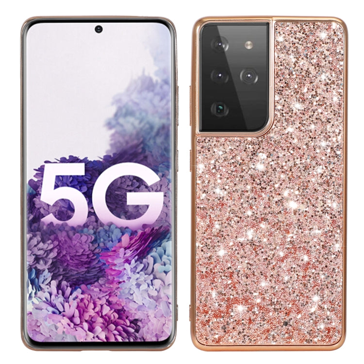 For Samsung Galaxy S21 Ultra 5G Glitter Powder Shockproof TPU Protective Case
