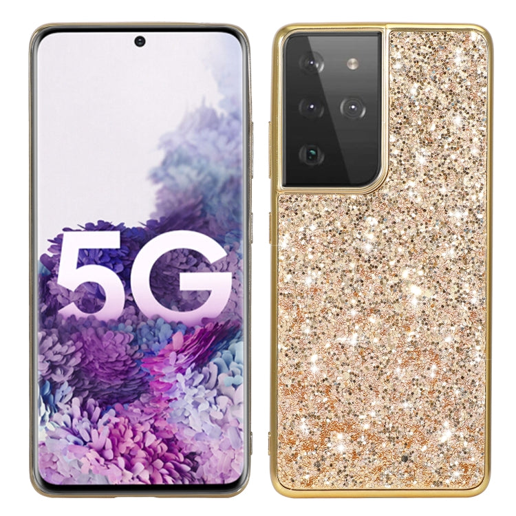 For Samsung Galaxy S21 Ultra 5G Glitter Powder Shockproof TPU Protective Case