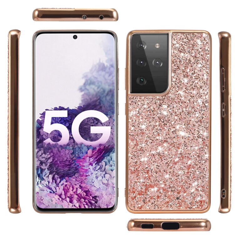 For Samsung Galaxy S21 Ultra 5G Glitter Powder Shockproof TPU Protective Case