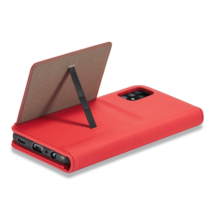 For Samsung Galaxy A32 5G Strong Magnetism Liquid Feel Horizontal Flip Leather Case with Holder & Card Slots & Wallet