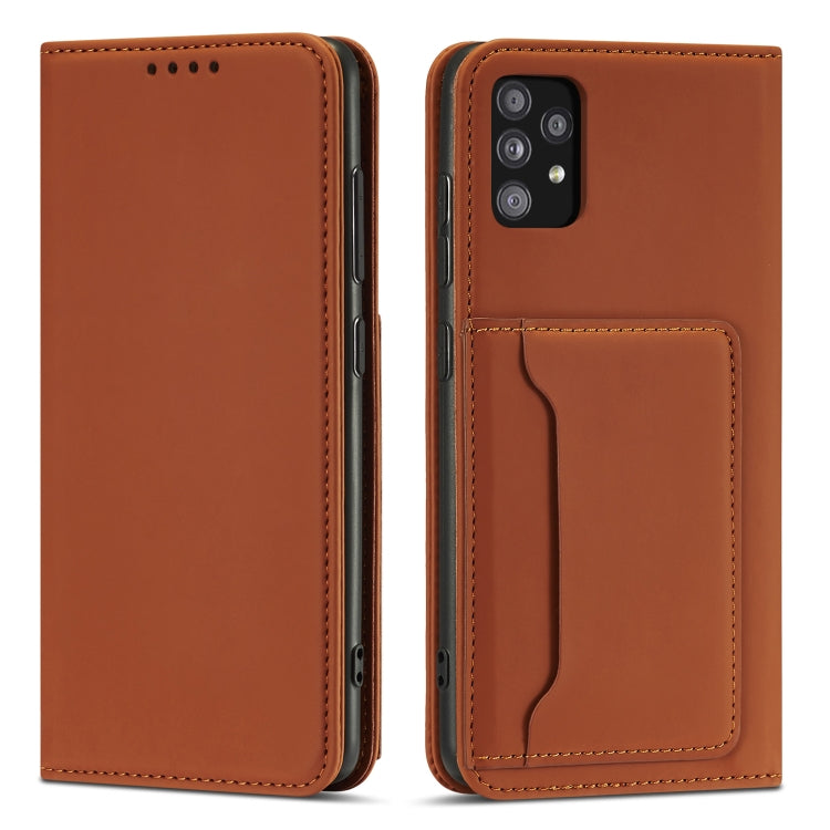 For Samsung Galaxy A32 5G Strong Magnetism Liquid Feel Horizontal Flip Leather Case with Holder & Card Slots & Wallet